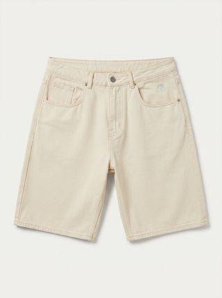 Beige shorts on a white background