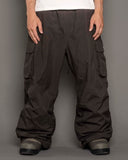 BUSI Biggie Cargo Pant Brown snowboard and ski pants, front view on model