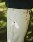 BUSI Biggie Shorts Off White denim shorts, side pocket detail