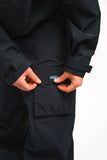 BUSI Biggie Cargo Pant Light Black snowboard and ski pants, back pocket detail on model