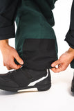 BUSI Biggie Pant Light Green snowboard and ski pants, leg zip detail with boot