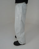 BUSI Biggie Pant Light Grey snowboard and ski pants, side view on model