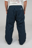 BUSI Biggie Pant Pinstripe snowboard and ski pants, back view on model