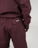 BUSI Biggie Pant Wine snowboard and ski pants, back pocket detail