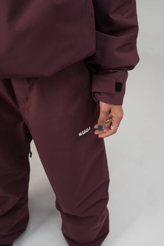 BUSI Biggie Pant Wine snowboard and ski pants, side pocket detail