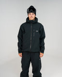 BUSI Core Jacket Black snowboard and ski jacket, front view on model