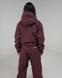 BUSI Core Jacket Wine snowboard and ski jacket, back view on model